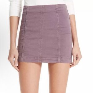 Free People Purple Mini Denim Skirt